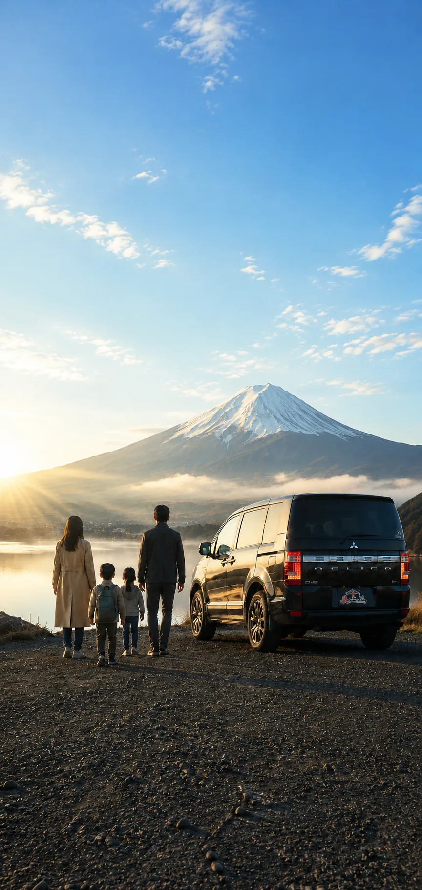富士山と家族とデリカ — Maverick レンタカー 八王子店