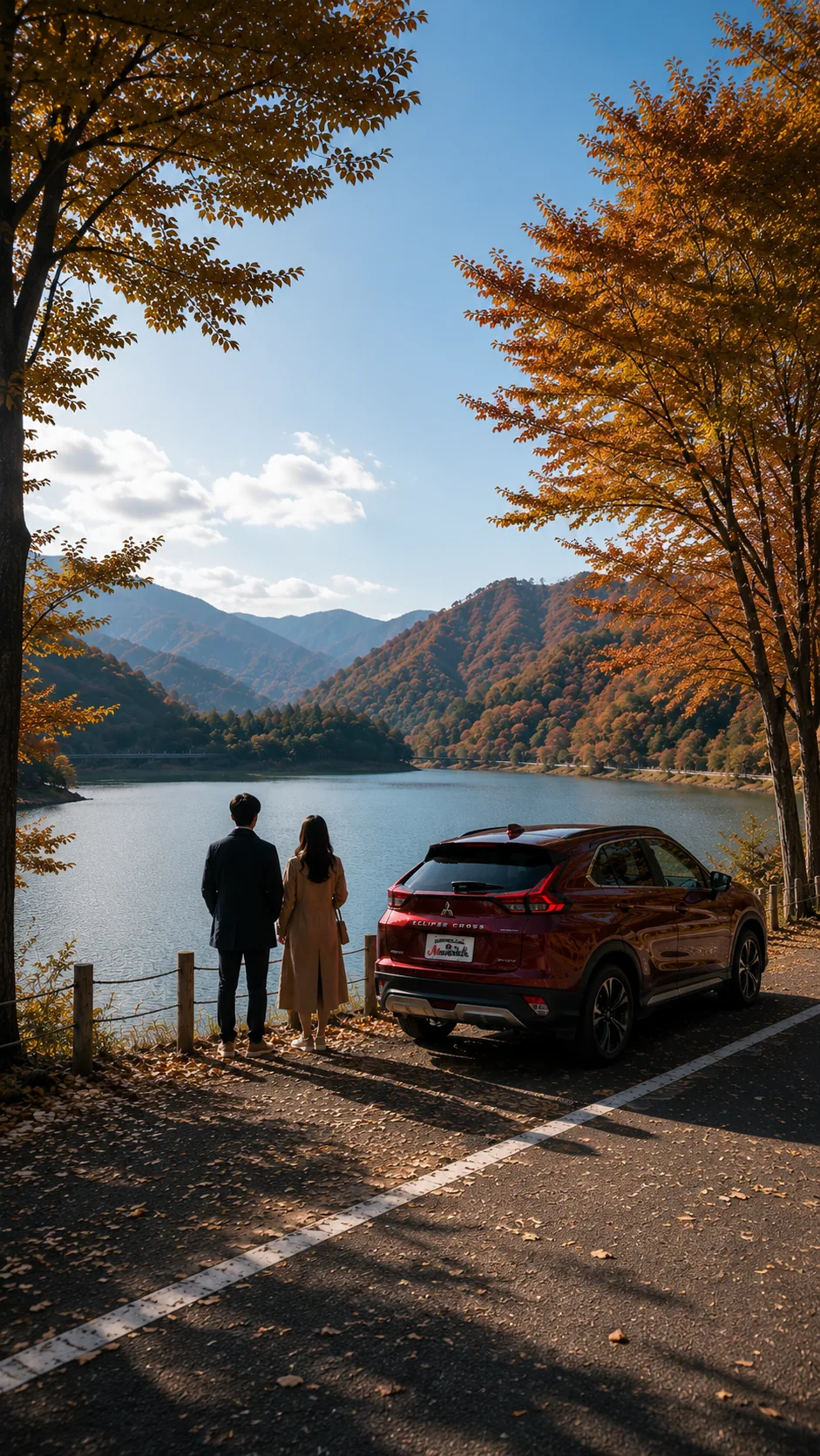 紅葉の奥多摩湖とエクリプスクロス — 八王子から1時間の絶景